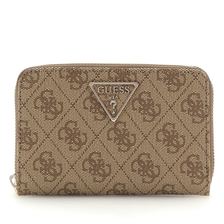 Geldbörse Laurel 4G-Logo Latte, Farbe: cognac, Marke: Guess, EAN: 0190231881711, Abmessungen in cm: 14.2x9.5x2.3, Bild 1 von 3