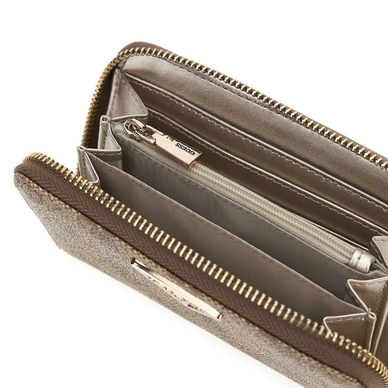Geldbörse Laurel 4G-Logo Latte, Farbe: cognac, Marke: Guess, EAN: 0190231881711, Abmessungen in cm: 14.2x9.5x2.3, Bild 3 von 3