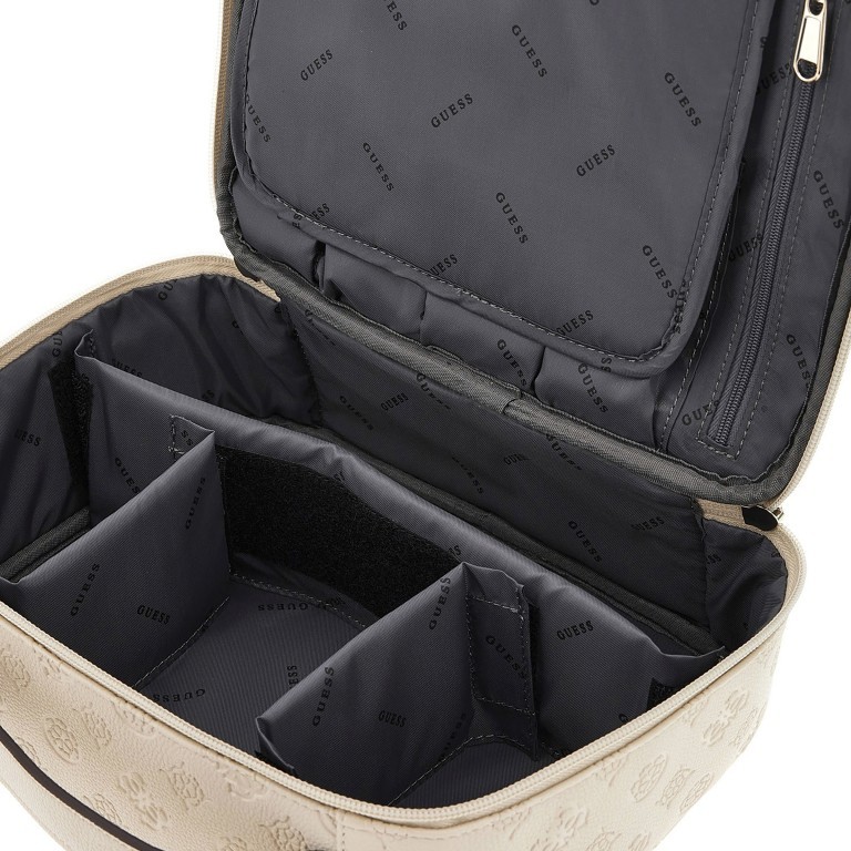 Kulturbeutel Wilder Travel 4G-Logo Peony Bone, Farbe: beige, Marke: Guess, EAN: 0190231934004, Abmessungen in cm: 26.5x22.5x9.5, Bild 4 von 5