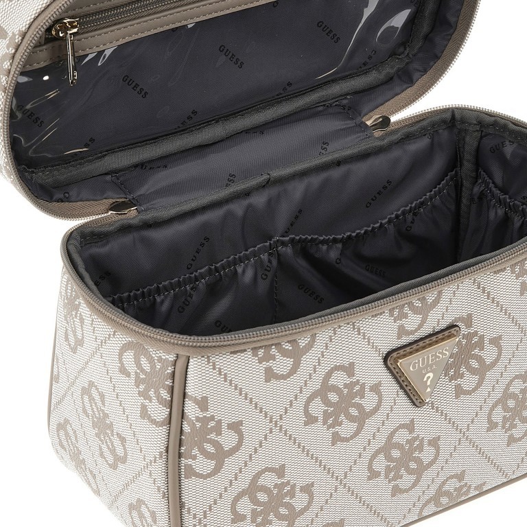 Kosmetikkoffer Berta 4G-Logo Dark Taupe, Farbe: taupe/khaki, Marke: Guess, EAN: 0190231934271, Abmessungen in cm: 26x18x12.5, Bild 4 von 4