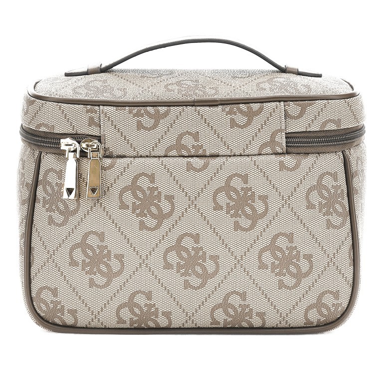 Kosmetikkoffer Berta 4G-Logo Dark Taupe, Farbe: taupe/khaki, Marke: Guess, EAN: 0190231934271, Abmessungen in cm: 26x18x12.5, Bild 2 von 4