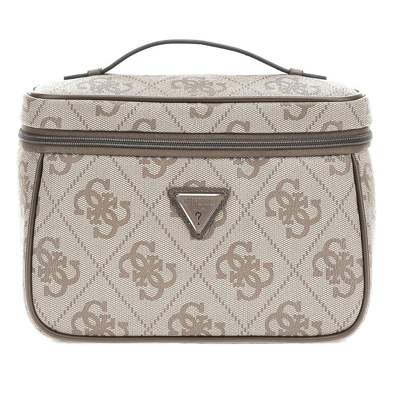 Kosmetikkoffer Berta 4G-Logo Dark Taupe, Farbe: taupe/khaki, Marke: Guess, EAN: 0190231934271, Abmessungen in cm: 26x18x12.5, Bild 1 von 4