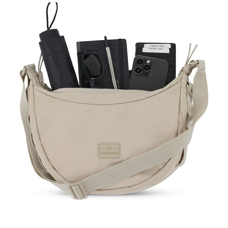 Beuteltasche Halfmoon Bag Kaia Medium Sand, Farbe: beige, Marke: Johnny Urban, EAN: 4260759424236, Abmessungen in cm: 33x24x10, Bild 6 von 10