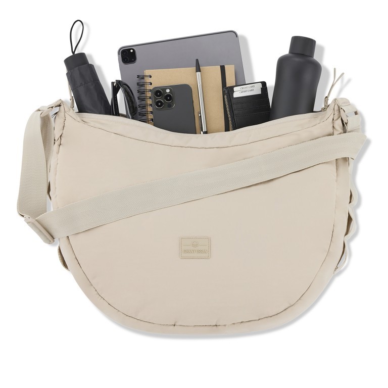 Beuteltasche Halfmoon Bag Kaia Large Sand, Farbe: beige, Marke: Johnny Urban, EAN: 4260759424267, Abmessungen in cm: 51x41x16, Bild 5 von 9