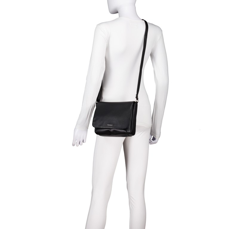 Umhängetasche Lugano 474 Schwarz, Farbe: schwarz, Marke: Flanigan, EAN: 4066727008022, Abmessungen in cm: 21x18x8, Bild 5 von 7
