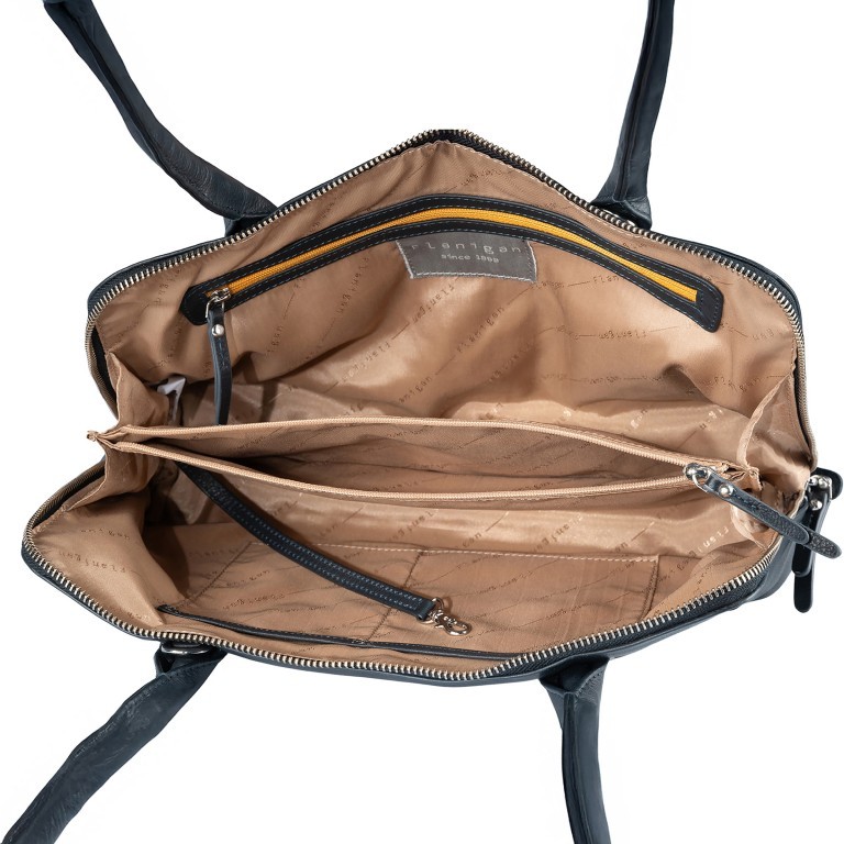 Shopper Lugano 481 Blau, Farbe: blau/petrol, Marke: Flanigan, EAN: 4066727008114, Abmessungen in cm: 32x20.5x10, Bild 4 von 5