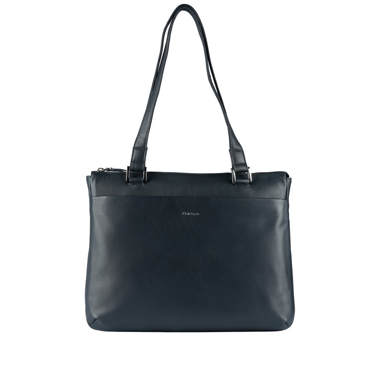 Shopper Lugano 483 Blau, Farbe: blau/petrol, Marke: Flanigan, EAN: 4066727008138, Abmessungen in cm: 35x28x10, Bild 1 von 5