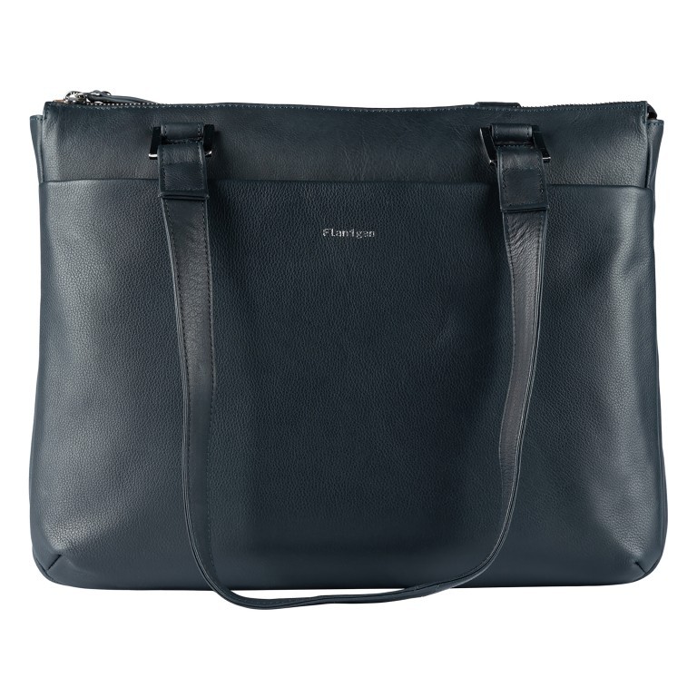 Shopper Lugano 483 Blau, Farbe: blau/petrol, Marke: Flanigan, EAN: 4066727008138, Abmessungen in cm: 35x28x10, Bild 2 von 5