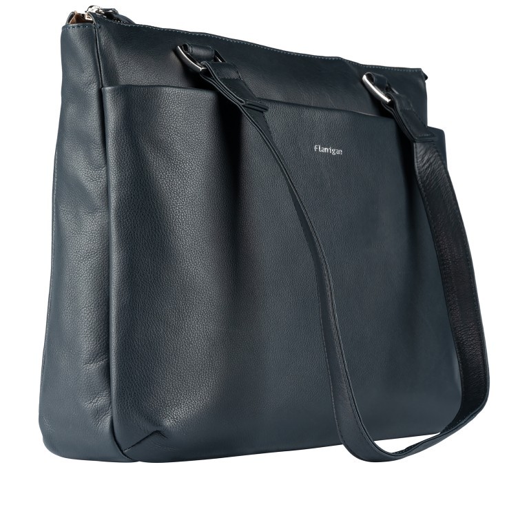 Shopper Lugano 483 Blau, Farbe: blau/petrol, Marke: Flanigan, EAN: 4066727008138, Abmessungen in cm: 35x28x10, Bild 3 von 5