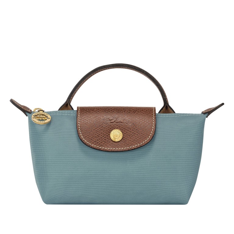 Kosmetiktasche Le Pliage Pochette Eucalyptus, Farbe: blau/petrol, Marke: Longchamp, EAN: 3597922726837, Abmessungen in cm: 17x10x5.5, Bild 1 von 5