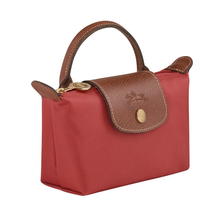 Kosmetiktasche Le Pliage Pochette Tomato, Farbe: rot/weinrot, Marke: Longchamp, EAN: 3597922726844, Abmessungen in cm: 17x10x5.5, Bild 2 von 5