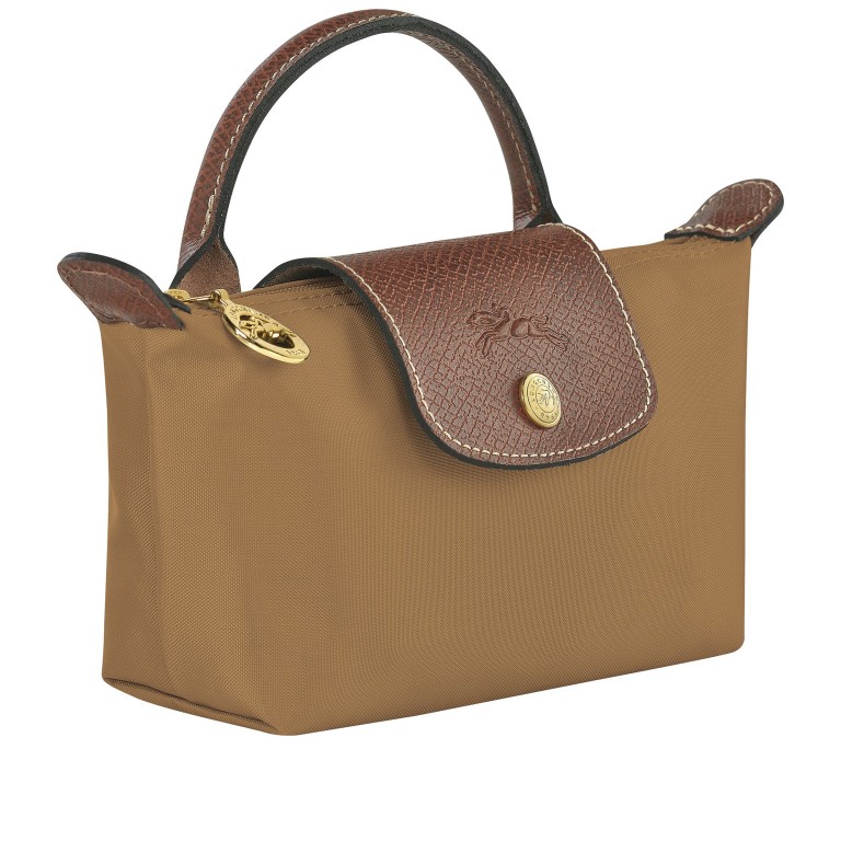Kosmetiktasche Le Pliage Pochette Fawn, Farbe: cognac, Marke: Longchamp, EAN: 3597922505791, Abmessungen in cm: 17x10x5.5, Bild 2 von 5