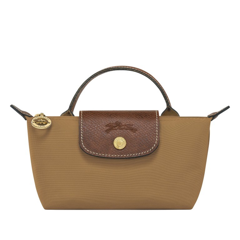 Kosmetiktasche Le Pliage Pochette Fawn, Farbe: cognac, Marke: Longchamp, EAN: 3597922505791, Abmessungen in cm: 17x10x5.5, Bild 1 von 5