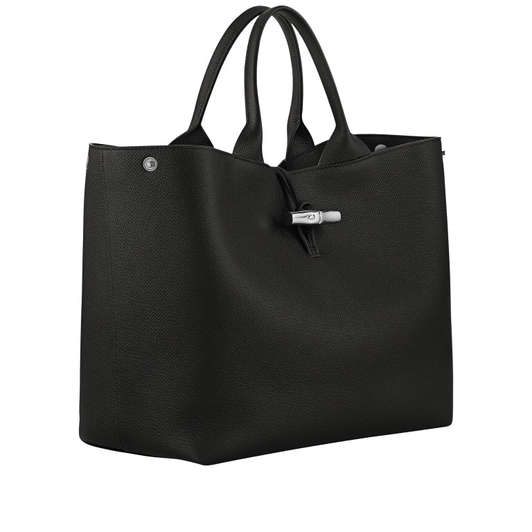 Handtasche Roseau L variabel in der Form Black, Farbe: schwarz, Marke: Longchamp, EAN: 3597922733507, Abmessungen in cm: 34x27x17, Bild 2 von 5