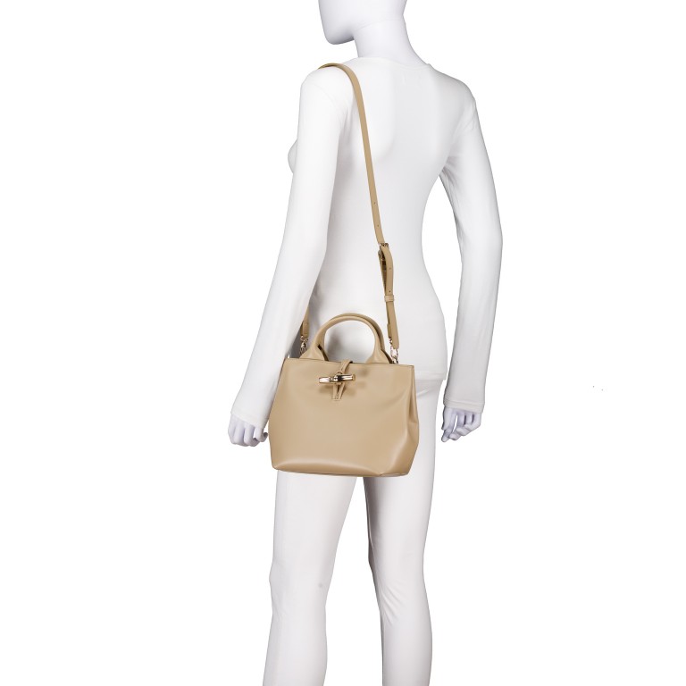 Handtasche Roseau S Racine, Farbe: beige, Marke: Longchamp, EAN: 3597922766475, Abmessungen in cm: 20x20x13.5, Bild 6 von 8