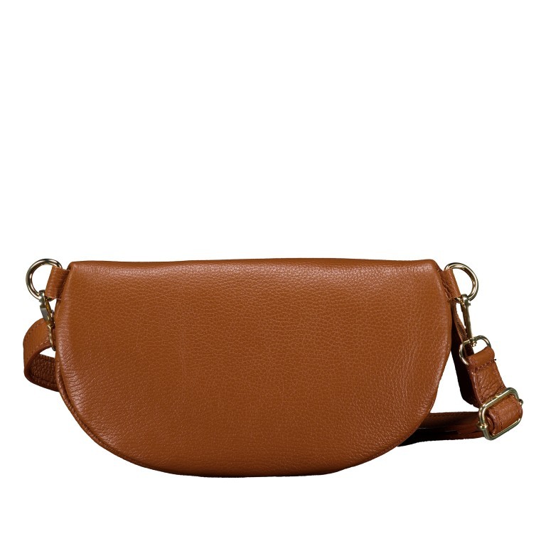 Gürteltasche / Umhängetasche mit Goldfittings Hellbraun, Farbe: braun, Marke: Hausfelder Manufaktur, EAN: 4065646024847, Abmessungen in cm: 25x14x8, Bild 3 von 6