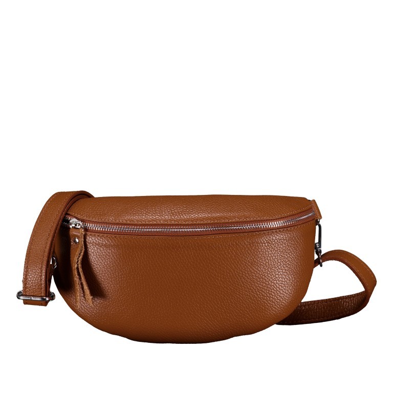 Gürteltasche mit Silberfittings Hellbraun, Farbe: braun, Marke: Hausfelder Manufaktur, EAN: 4065646024854, Abmessungen in cm: 25x14x8, Bild 1 von 6