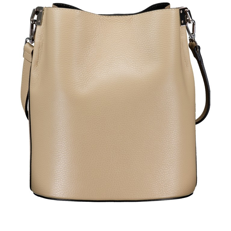 Beuteltasche Velours mit zwei Riemen Beige, Farbe: beige, Marke: Hausfelder Manufaktur, EAN: 4065646024908, Abmessungen in cm: 23x27x16, Bild 3 von 7