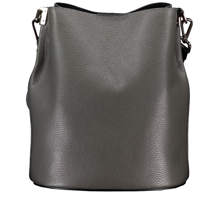 Beuteltasche Velours mit zwei Riemen Grau, Farbe: grau, Marke: Hausfelder Manufaktur, EAN: 4065646024915, Abmessungen in cm: 23x27x16, Bild 3 von 7