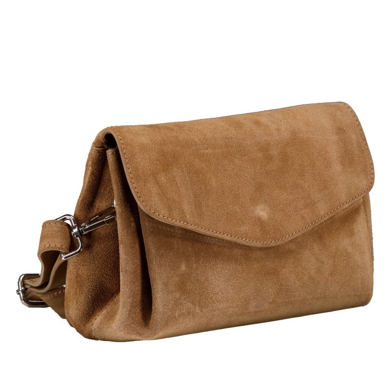 Umhängetasche Velours Beige, Farbe: beige, Marke: Hausfelder Manufaktur, EAN: 4065646024922, Abmessungen in cm: 27.5x15.5x11, Bild 2 von 6