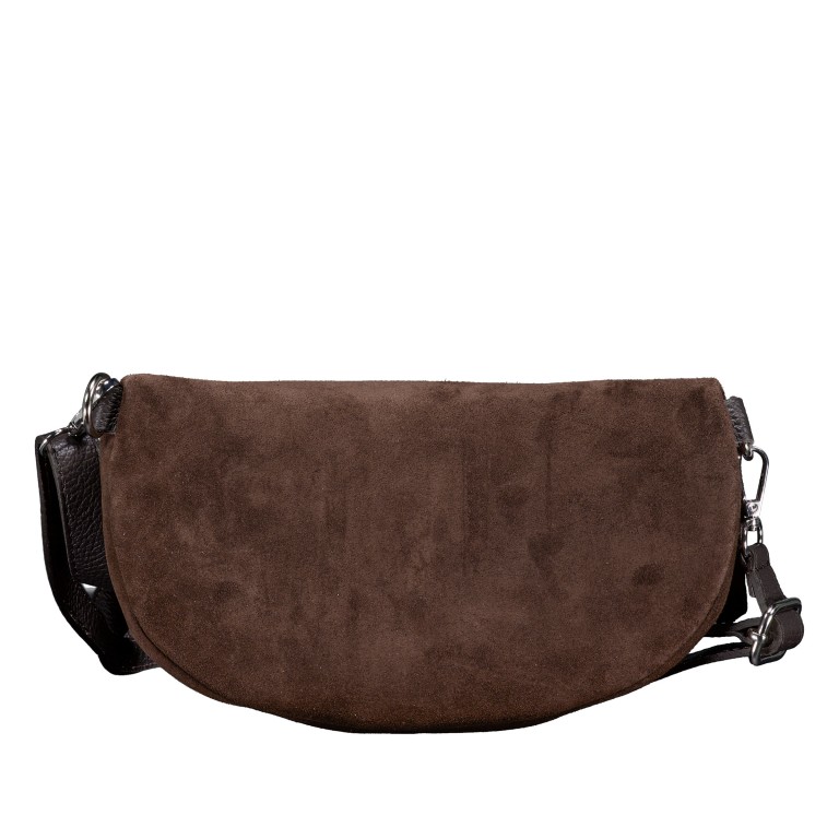 Gürteltasche / Umhängetasche Velours Dunkelbraun, Farbe: braun, Marke: Hausfelder Manufaktur, EAN: 4065646024977, Abmessungen in cm: 24x14x8, Bild 3 von 6