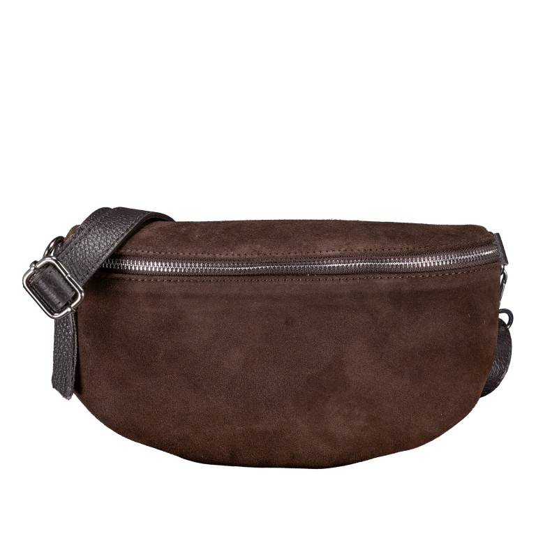 Gürteltasche / Umhängetasche Velours Dunkelbraun, Farbe: braun, Marke: Hausfelder Manufaktur, EAN: 4065646024977, Abmessungen in cm: 24x14x8, Bild 1 von 6