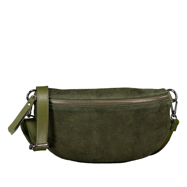 Gürteltasche / Umhängetasche Velours Oliv, Farbe: grün/oliv, Marke: Hausfelder Manufaktur, EAN: 4065646024984, Abmessungen in cm: 24x14x8, Bild 1 von 6