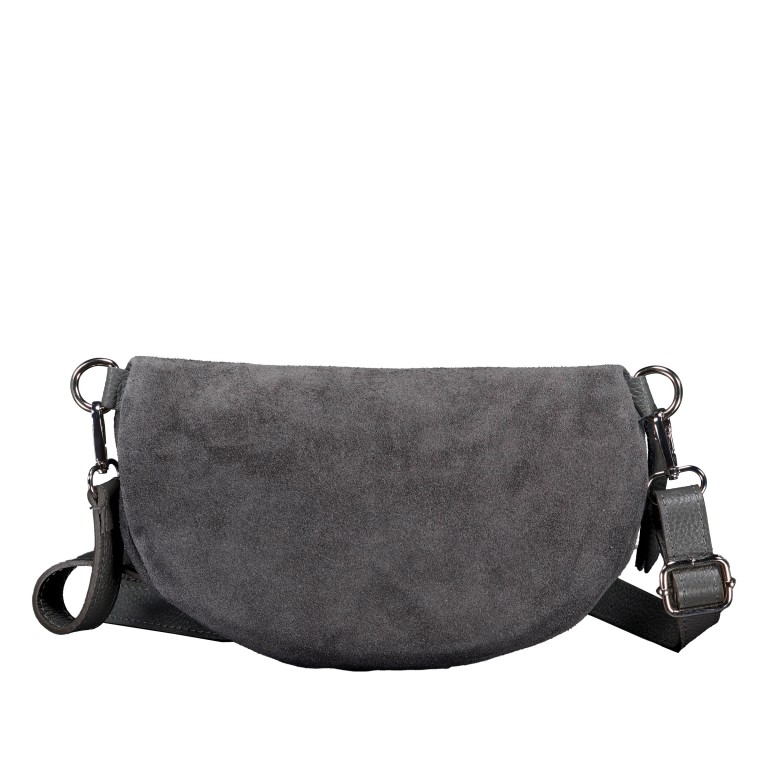 Gürteltasche / Umhängetasche Velours Grau, Farbe: grau, Marke: Hausfelder Manufaktur, EAN: 4065646025011, Abmessungen in cm: 24x14x8, Bild 3 von 6