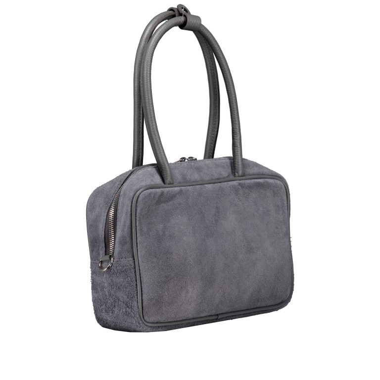 Handtasche Velours Grau, Farbe: grau, Marke: Hausfelder Manufaktur, EAN: 4065646025110, Abmessungen in cm: 29x19x8, Bild 2 von 7