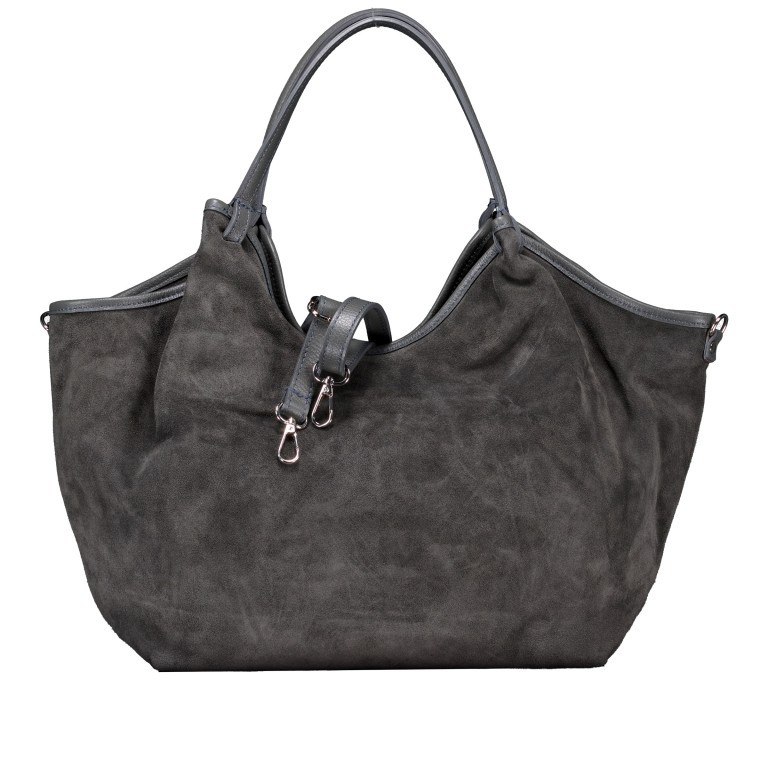 Beuteltasche Velours Grau, Farbe: grau, Marke: Hausfelder Manufaktur, EAN: 4065646025134, Abmessungen in cm: 29x33x12, Bild 1 von 6