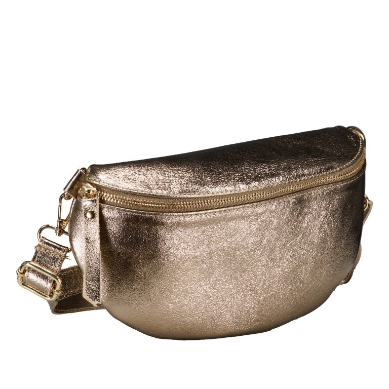 Gürteltasche / Umhängetasche Laminato mit Goldfittings Bronze, Farbe: metallic, Marke: Hausfelder Manufaktur, EAN: 4065646025196, Abmessungen in cm: 24x14x8, Bild 2 von 6