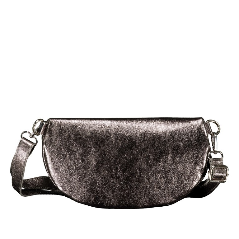 Gürteltasche / Umhängetasche Laminato mit Silberfittings Anthra, Farbe: anthrazit, Marke: Hausfelder Manufaktur, EAN: 4065646025202, Abmessungen in cm: 24x14x8, Bild 3 von 6