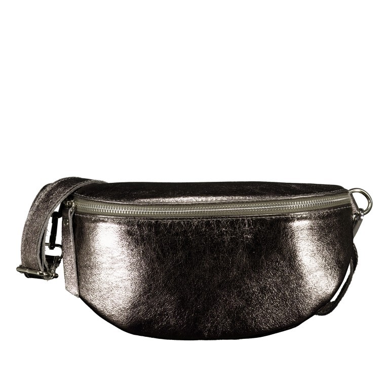 Gürteltasche / Umhängetasche Laminato mit Silberfittings Anthra, Farbe: anthrazit, Marke: Hausfelder Manufaktur, EAN: 4065646025202, Abmessungen in cm: 24x14x8, Bild 1 von 6