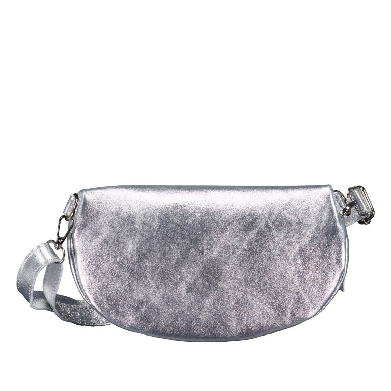Gürteltasche / Umhängetasche Laminato mit Silberfittings Silber, Farbe: metallic, Marke: Hausfelder Manufaktur, EAN: 4065646025219, Abmessungen in cm: 24x14x8, Bild 3 von 6