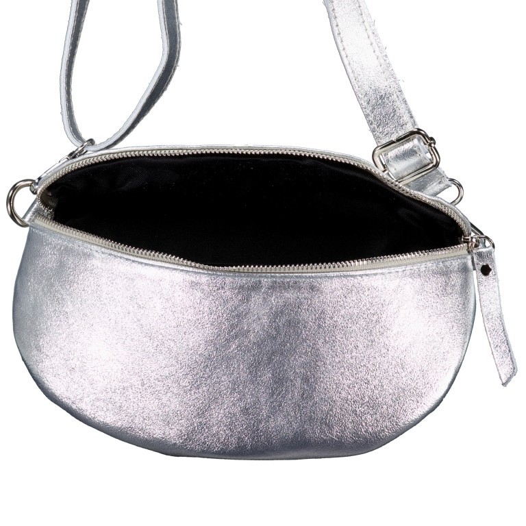 Gürteltasche / Umhängetasche Laminato mit Silberfittings Silber, Farbe: metallic, Marke: Hausfelder Manufaktur, EAN: 4065646025219, Abmessungen in cm: 24x14x8, Bild 6 von 6
