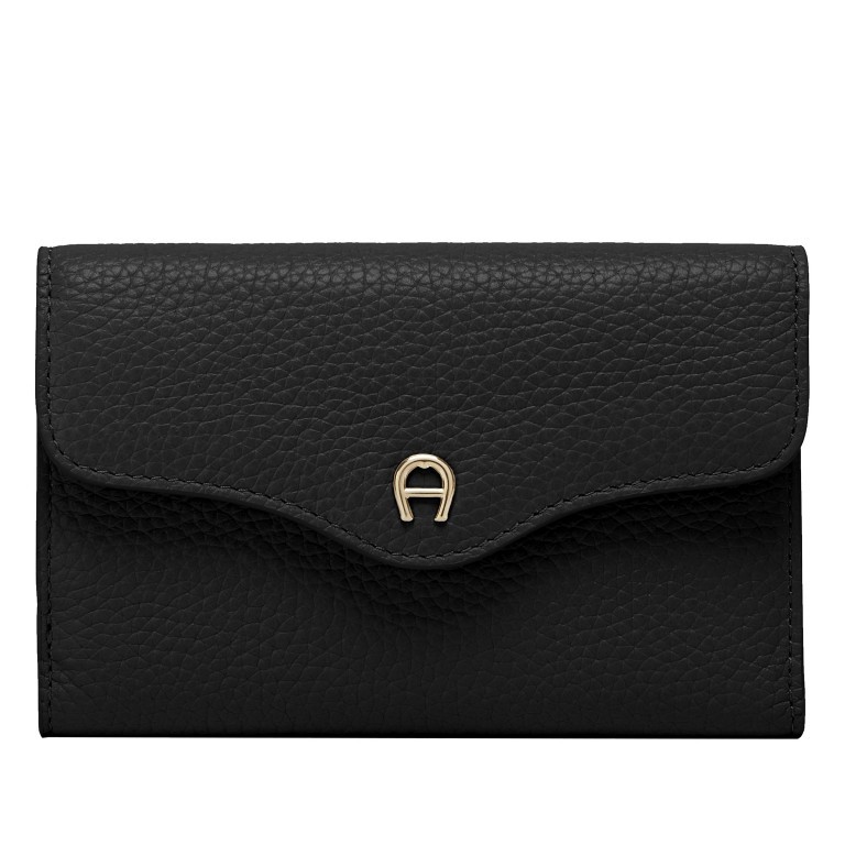 Geldbörse Elsa Black, Farbe: schwarz, Marke: AIGNER, EAN: 4055539618765, Abmessungen in cm: 14x9x1.5, Bild 1 von 2