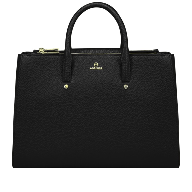 Handtasche Ivy L Black, Farbe: schwarz, Marke: AIGNER, EAN: 4055539613739, Abmessungen in cm: 35x36x14, Bild 1 von 6