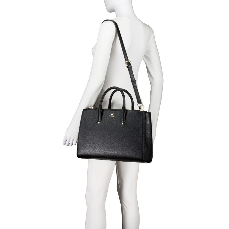 Handtasche Ivy L Black, Farbe: schwarz, Marke: AIGNER, EAN: 4055539613739, Abmessungen in cm: 35x36x14, Bild 4 von 6