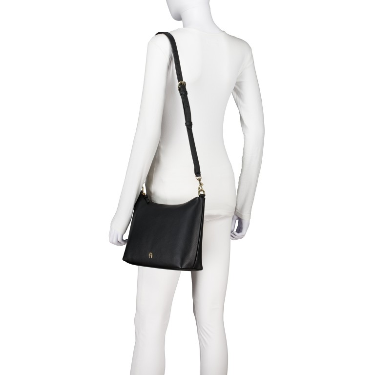 Beuteltasche Zita S Black Coloured, Farbe: schwarz, Marke: AIGNER, EAN: 4055539611896, Abmessungen in cm: 30x22x9, Bild 3 von 6