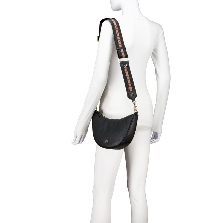 Beuteltasche Zita M Black Coloured, Farbe: schwarz, Marke: AIGNER, EAN: 4055539575464, Abmessungen in cm: 30x20x6.5, Bild 3 von 6