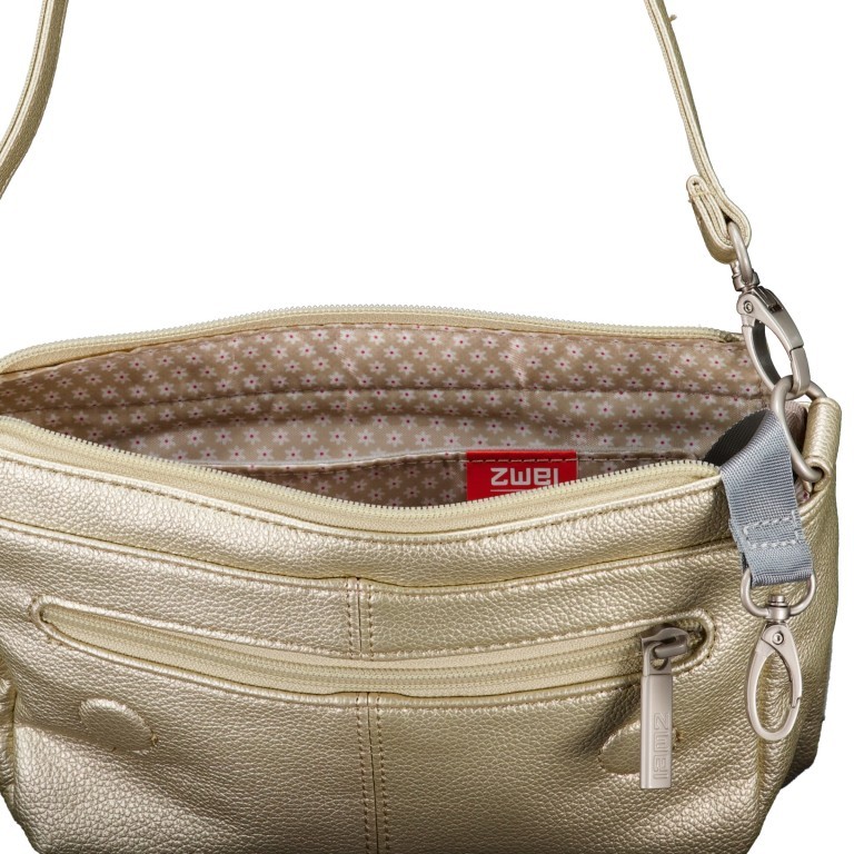 Umhängetasche Mademoiselle M40 Gold, Farbe: metallic, Marke: Zwei, EAN: 4250257937222, Abmessungen in cm: 28x15x9, Bild 8 von 8