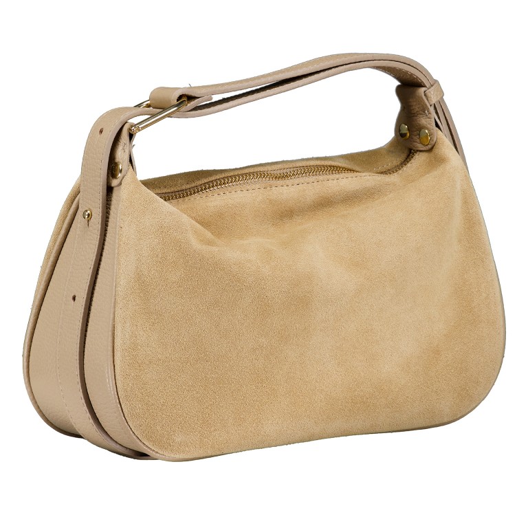 Beuteltasche Velours Beige, Farbe: beige, Marke: Hausfelder Manufaktur, EAN: 4065646025318, Abmessungen in cm: 29x17x10, Bild 2 von 5