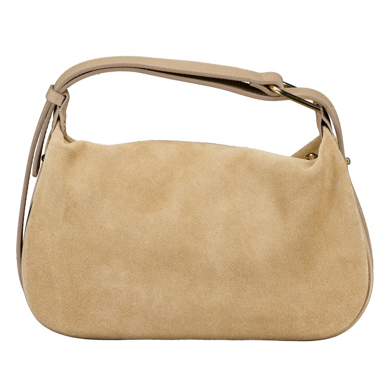 Beuteltasche Velours Beige, Farbe: beige, Marke: Hausfelder Manufaktur, EAN: 4065646025318, Abmessungen in cm: 29x17x10, Bild 3 von 5