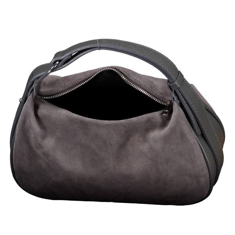 Beuteltasche Velours Grau, Farbe: grau, Marke: Hausfelder Manufaktur, EAN: 4065646025325, Abmessungen in cm: 29x17x10, Bild 5 von 5