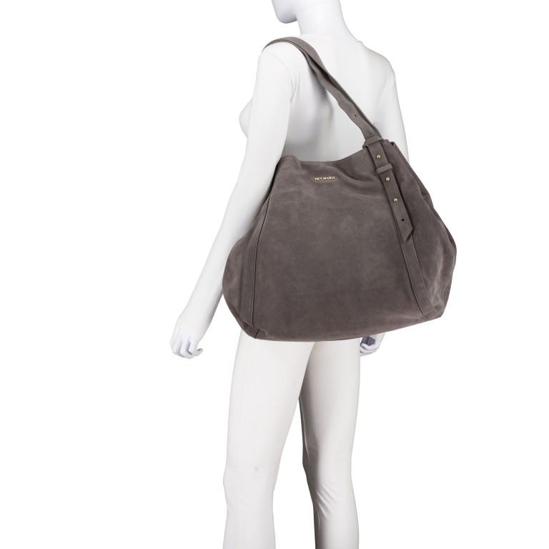 Shopper Pretty Wonder Suede L variabel in der Form Dark Grey, Farbe: grau, Marke: Hey Marly, EAN: 4262391064382, Abmessungen in cm: 58x43x20, Bild 5 von 6