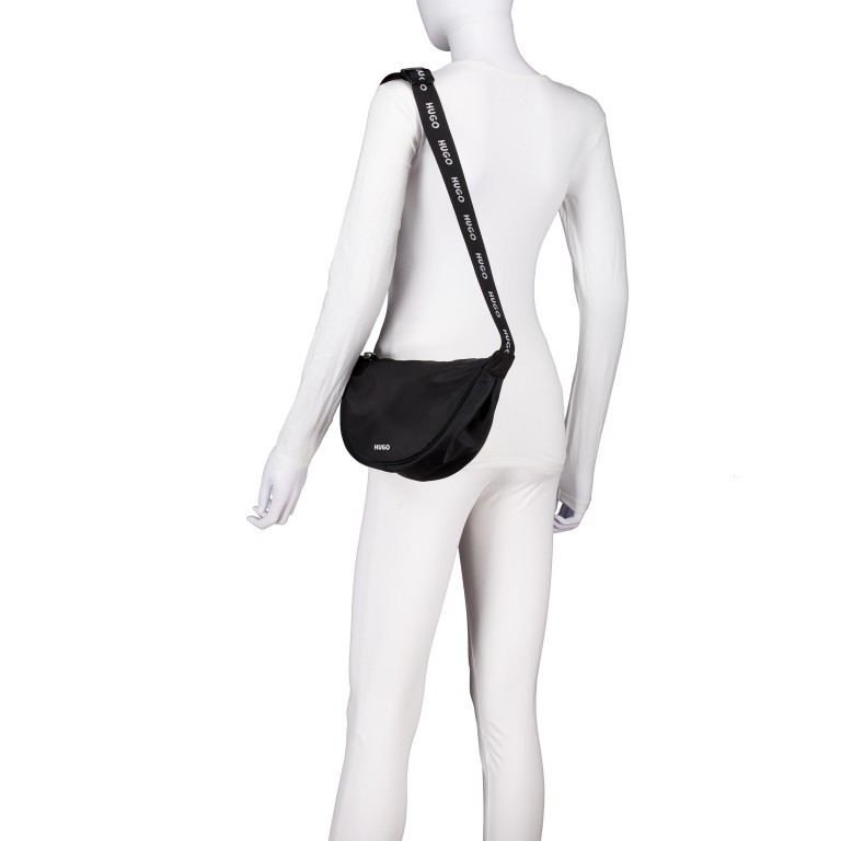 Beuteltasche Bel Crossbody Black, Farbe: schwarz, Marke: HUGO, EAN: 4063547562185, Abmessungen in cm: 28.5x15.5x8.7, Bild 4 von 6