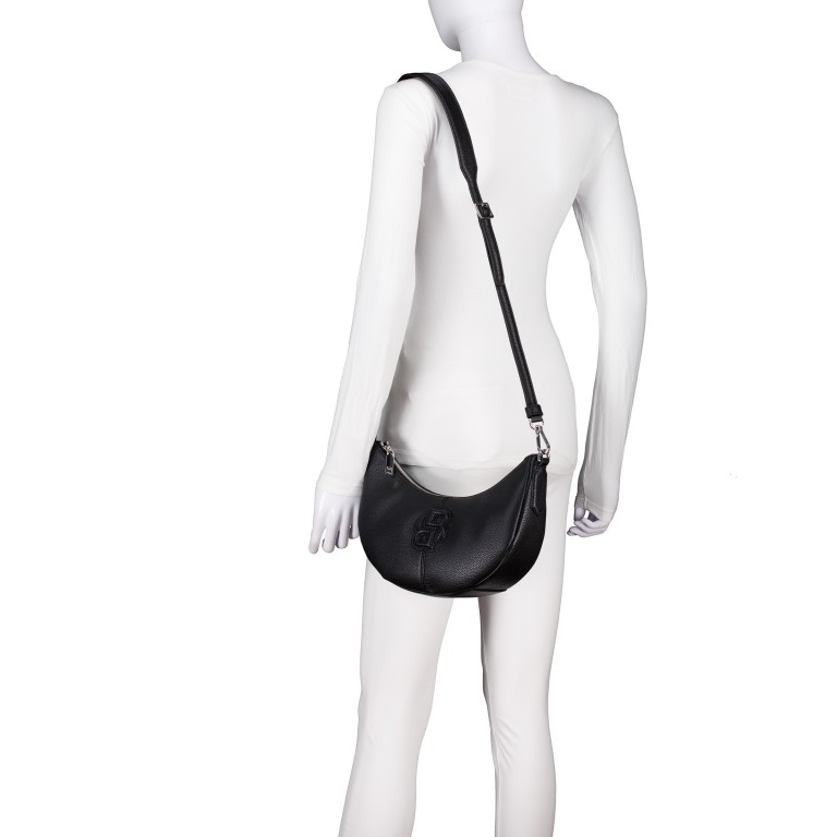 Beuteltasche Anett Halfmoon Black, Farbe: schwarz, Marke: BOSS, EAN: 4063546747934, Abmessungen in cm: 30x20x9, Bild 4 von 6
