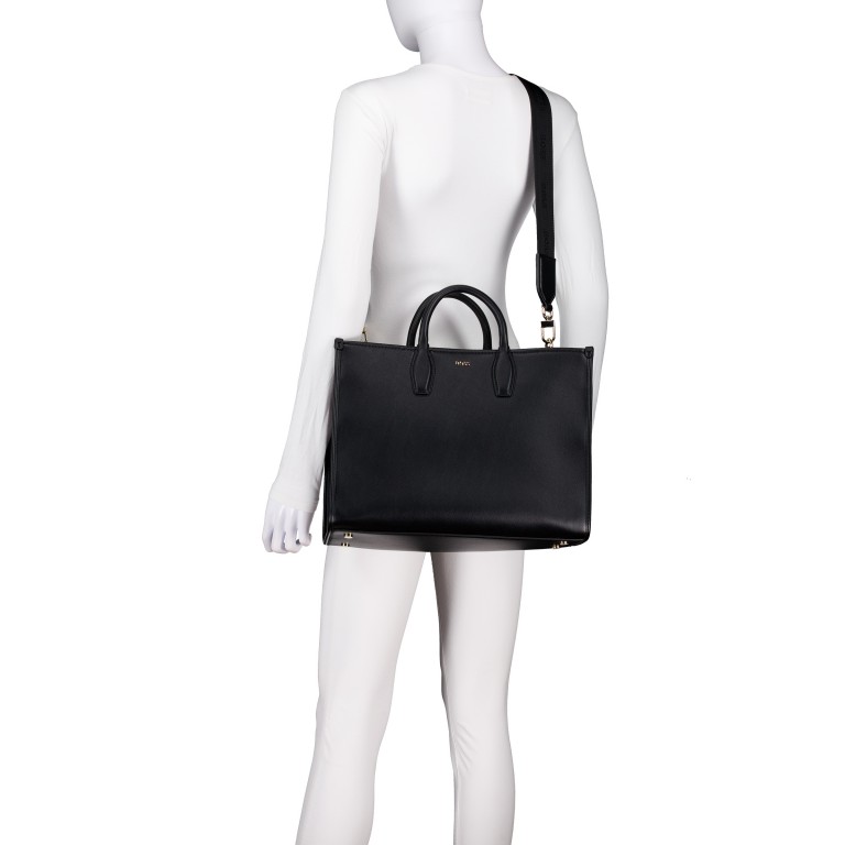 Handtasche Sandy Medium Tote Black, Farbe: schwarz, Marke: BOSS, EAN: 4063546748023, Abmessungen in cm: 36x27.5x12, Bild 6 von 7