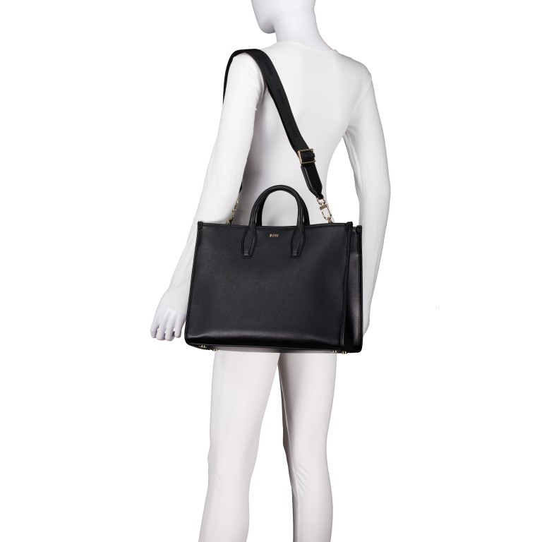 Handtasche Sandy Medium Tote Black, Farbe: schwarz, Marke: BOSS, EAN: 4063546748023, Abmessungen in cm: 36x27.5x12, Bild 5 von 7