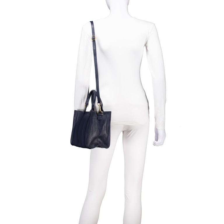 Handtasche Dollaro Book Tote Dunkelblau, Farbe: blau/petrol, Marke: Hausfelder Manufaktur, EAN: 4065646025356, Abmessungen in cm: 26x19x11, Bild 5 von 7